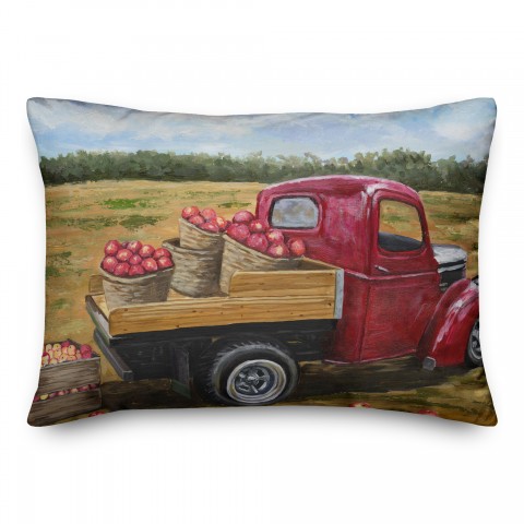 Painted Apple Truck 14x20 Spun Poly Pillow