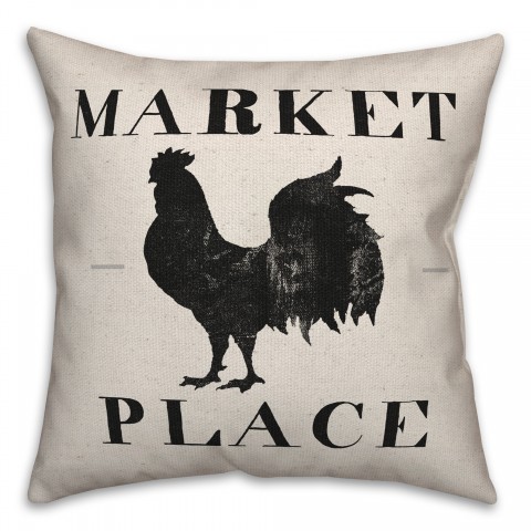Market Place Rooster 18x18 Spun Poly Pillow