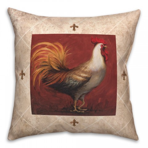 Red Rooster 18x18 Spun Poly Pillow
