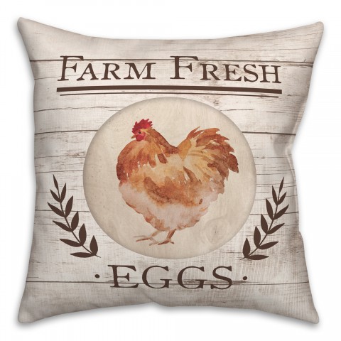 Farm Fresh Eggs 18x18 Spun Poly Pillow