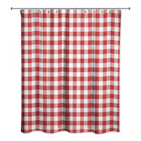 Red White Buffalo Check 71x74 Shower Curtain