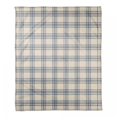 Faded Blue Plaid 50x60 Coral Fleece Blanket