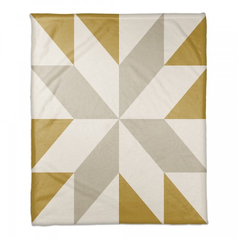 Yellow Gray Barn Star 50x60 Coral Fleece Blanket