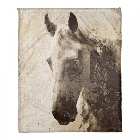 Vintage Horse 50x60 Coral Fleece Blanket