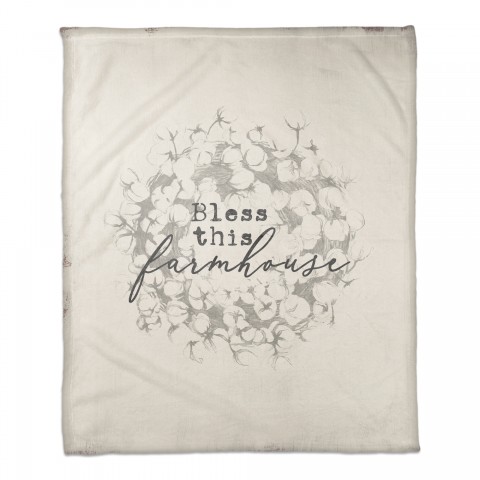 Bless This Farmhouse 50x60 Coral Fleece Blanket