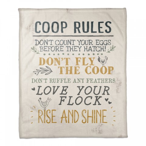 Coop Rules 50x60 Coral Fleece Blanket