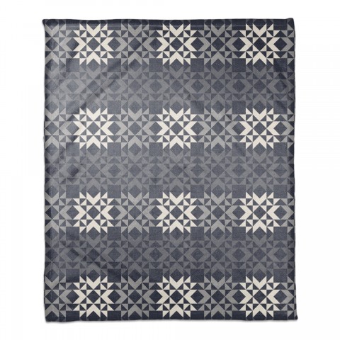 Navy Barn Star Spice 50x60 Coral Fleece Blanket