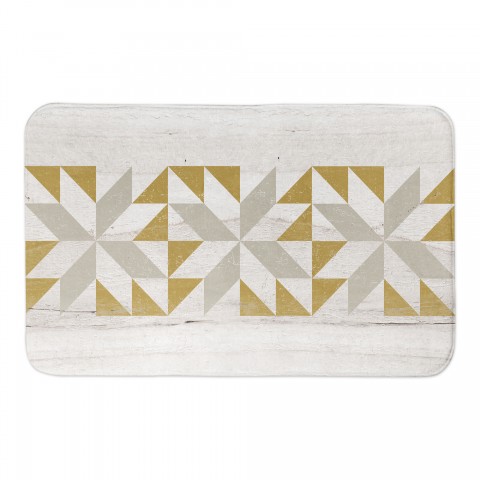 Yellow Gray Barn Star Row 34x21 Bath Mat