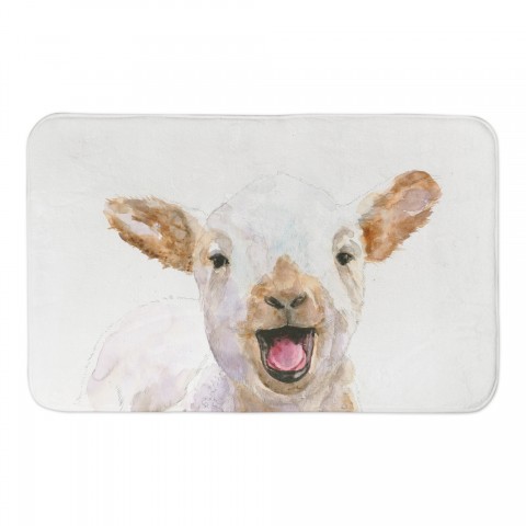 Happy Baby Goat Painting 34x21 Bath Mat