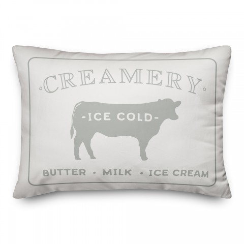 Creamery Ice Cold Cow 14x20 Spun Poly Pillow