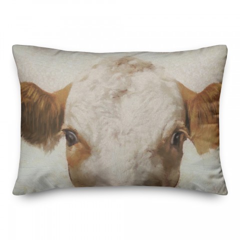 Cow Face 14x20 Spun Poly Pillow