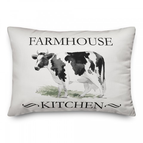 Farmhouse Kitchen Cow 14x20 Spun Poly Pillow