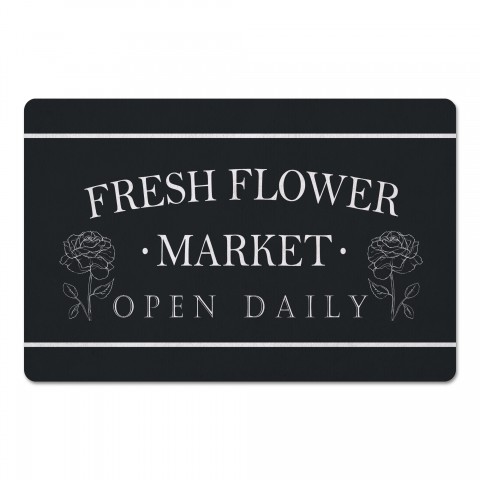Fresh Flower Market Open Daily 27x18 Floor Mat