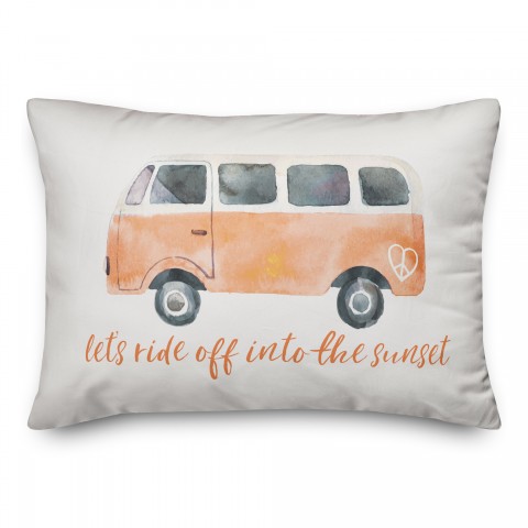 Ride Off Sunset 14x20 Spun Poly Pillow