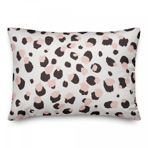 Cheetah Blush Black 14x20 Spun Poly Pillow