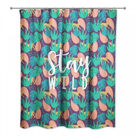 Cheetah Tropical  71x74 Shower Curtain