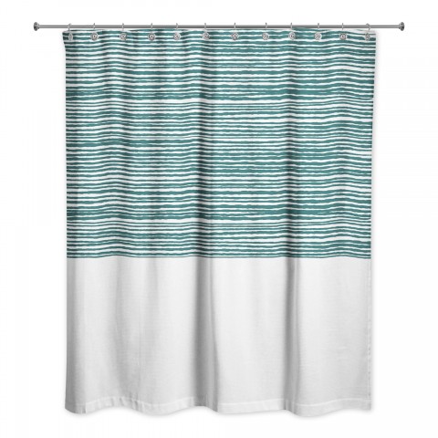 Half Line 71x74 Shower Curtain