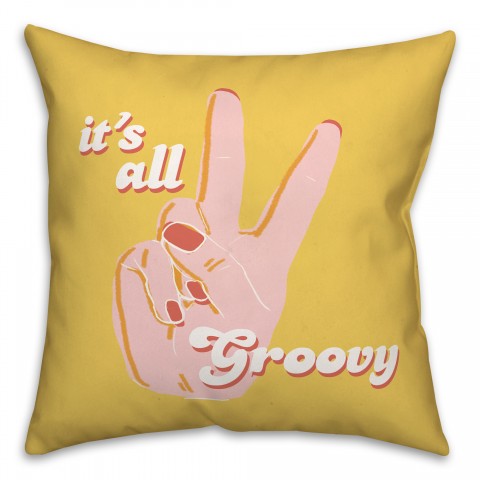All Groovy 16x16 Spun Poly Pillow