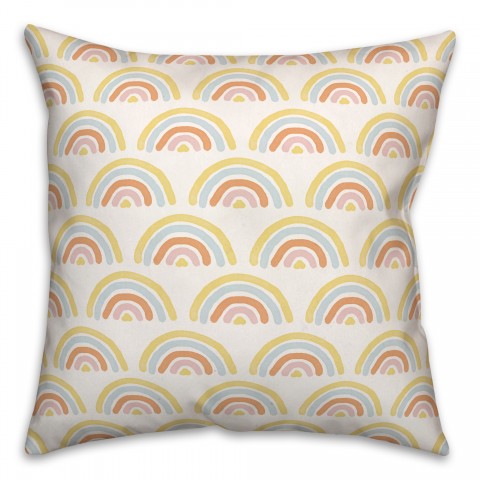 Retro Color Rainbow   16x16 Spun Poly Pillow