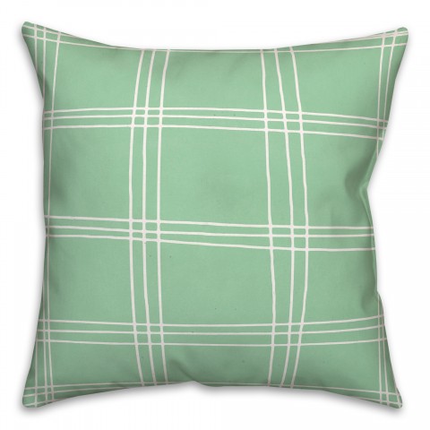 Mint Grid 16x16 Spun Poly Pillow