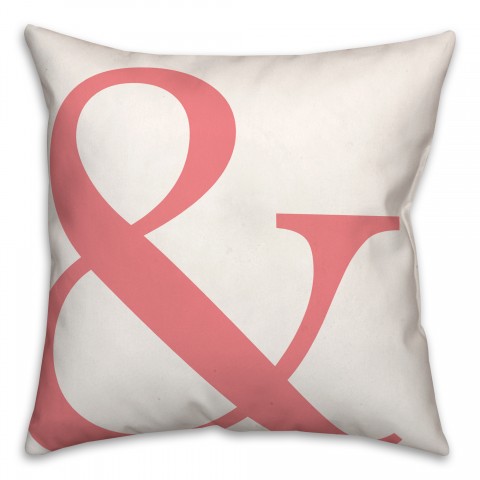 Pink Ampersand 16x16 Spun Poly Pillow