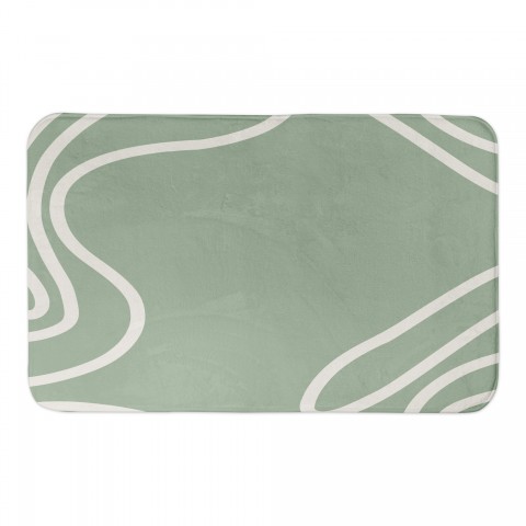 Green Curved  Line 34x21 Bath Mat