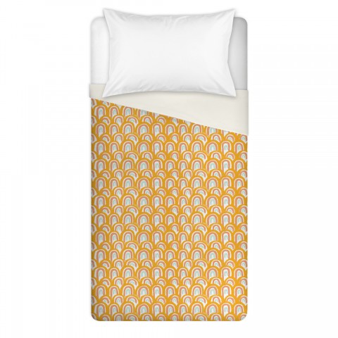 Scalloped Rainbow Twin Brushed Poly Duvet