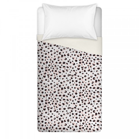Cheetah Blush Black Twin Brushed Poly Duvet