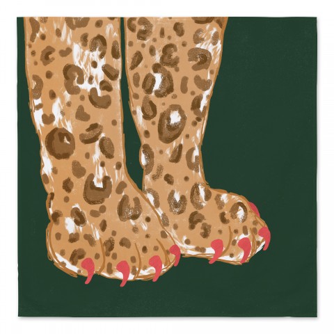 Leopard On Green Textiles