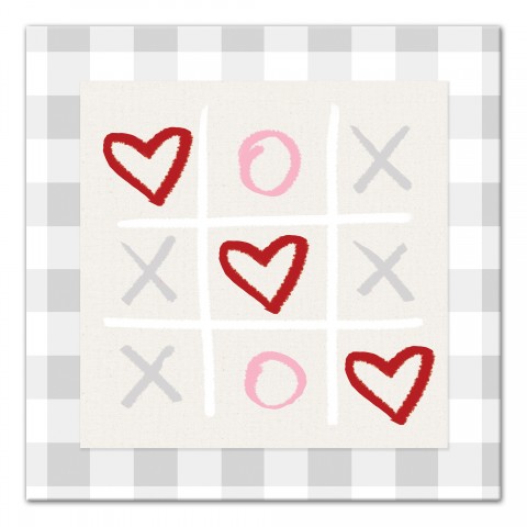 Tic Tac Toe Love  16x16 Canvas Wall Art