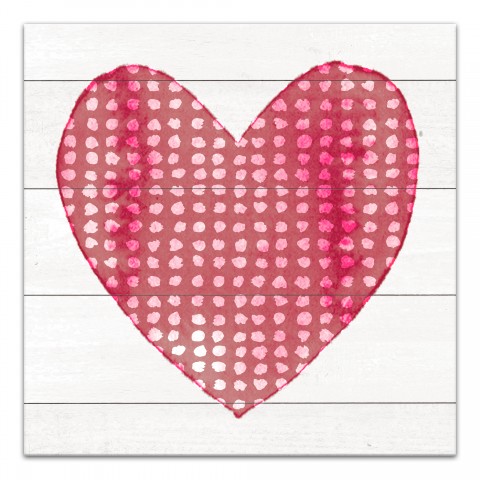 Watercolor Dot Heart  16x16 Canvas Wall Art