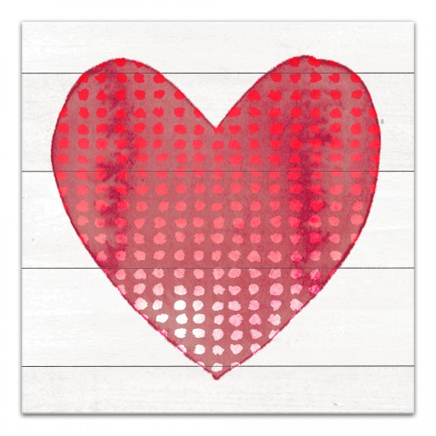 Watercolor Dot Heart   16x16 Canvas Wall Art