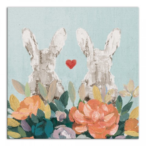 Bunny Couple 24x24 Canvas Wall Art