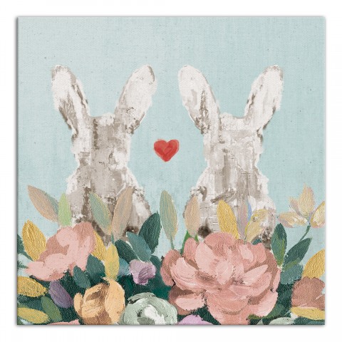 Bunny Couple 24x24 Canvas Wall Art