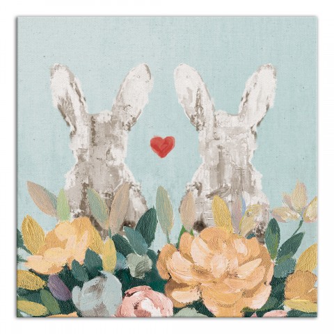 Bunny Couple 24x24 Canvas Wall Art