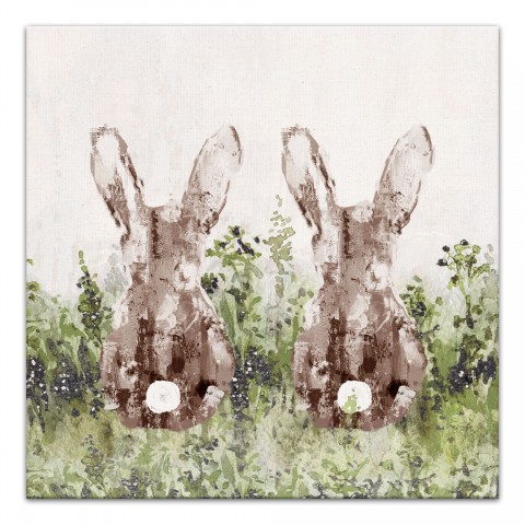 Bunny Field 30x30 Canvas Wall Art