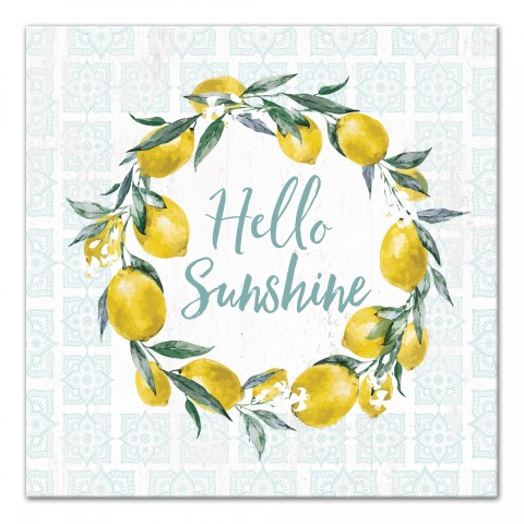 Hello Sunshine Lemons 20x20 Canvas Wall Art
