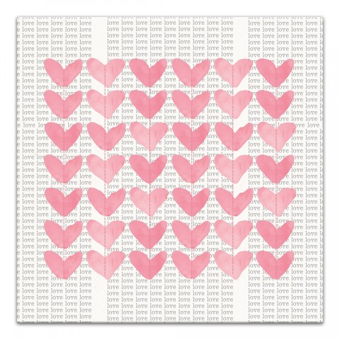 Watercolor Hearts 20x20 Canvas Wall Art