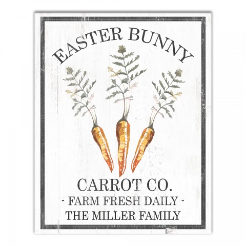 Easter Bunny Carrots 16x20 Personalized Canvas Wall Art