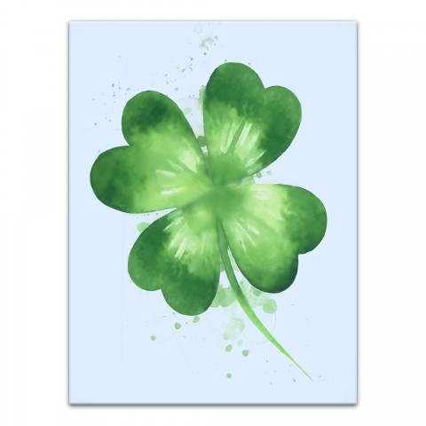 Watercolor Clover 18x24 Canvas Wall Art