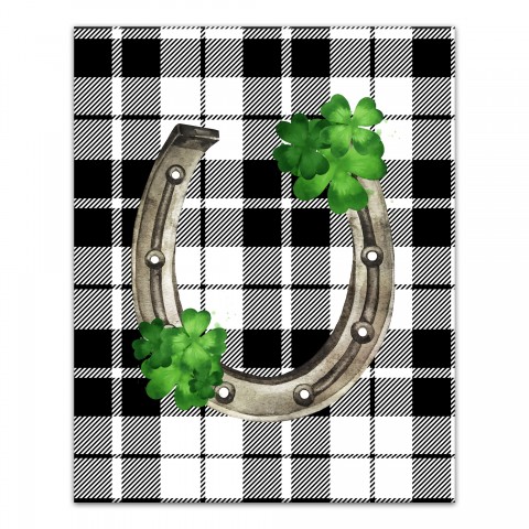 Clover Horseshoe 16x20 Canvas Wall Art