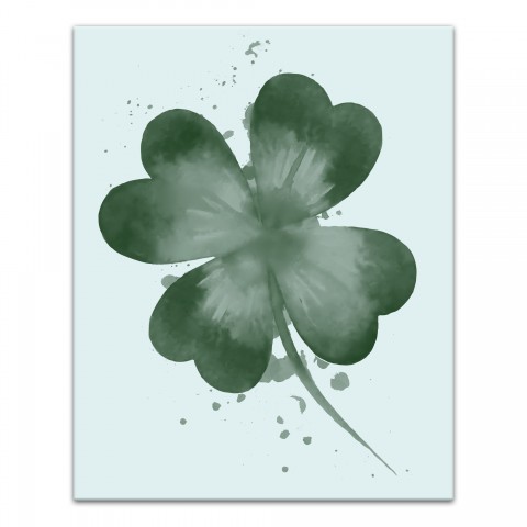 Dark Watercolor Clover 16x20 Canvas Wall Art