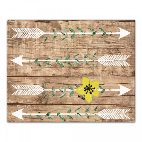 Floral Arrow Heart 20x16 Canvas Wall Art