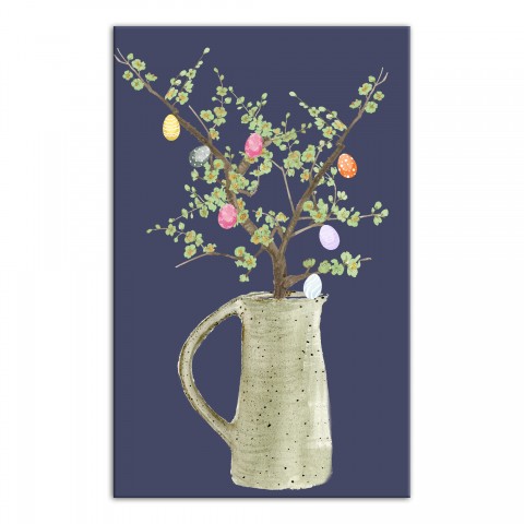 Easter Tree Navy 20x30 Canvas Wall Art
