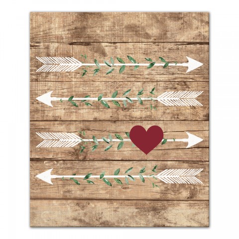 Red Arrow Heart 20x24 Canvas Wall Art