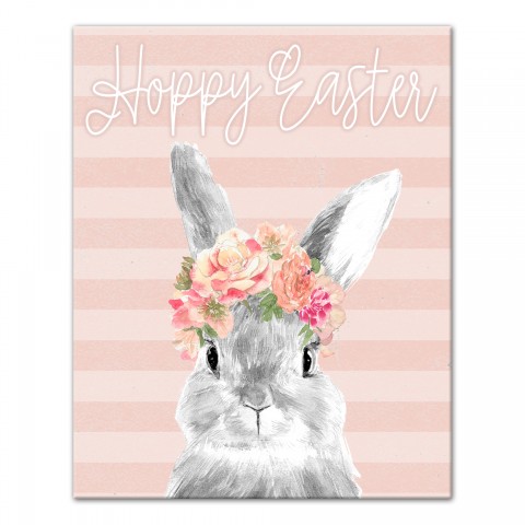 Hoppy Easter Rabbit 16x20 Canvas Wall Art