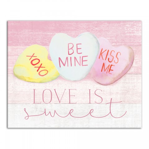 Love is Sweet Candy Hearts  20x16 Canvas Wall Art