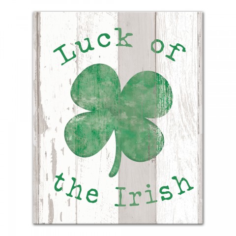 Luck Irish Clover  16x20 Canvas Wall Art