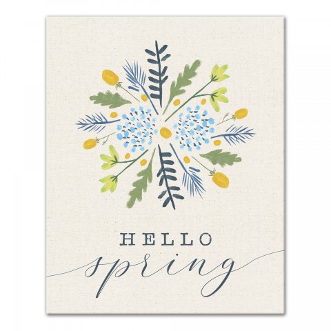 Hello Spring 16x20 Canvas Wall Art
