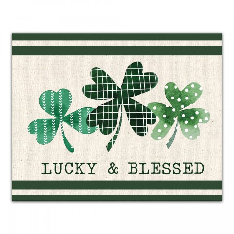 Clover Pattern  20x16 Canvas Wall Art